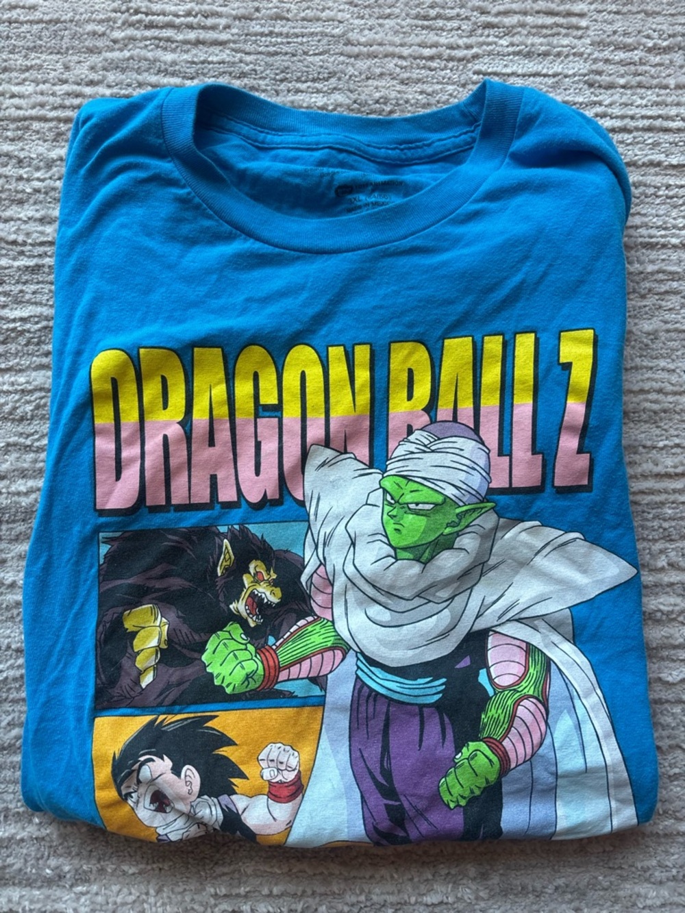 Dragon Ball Z Piccolo Gohan Men's Graphic T-Shirt 3XL Blue Cotton Short Sleeve